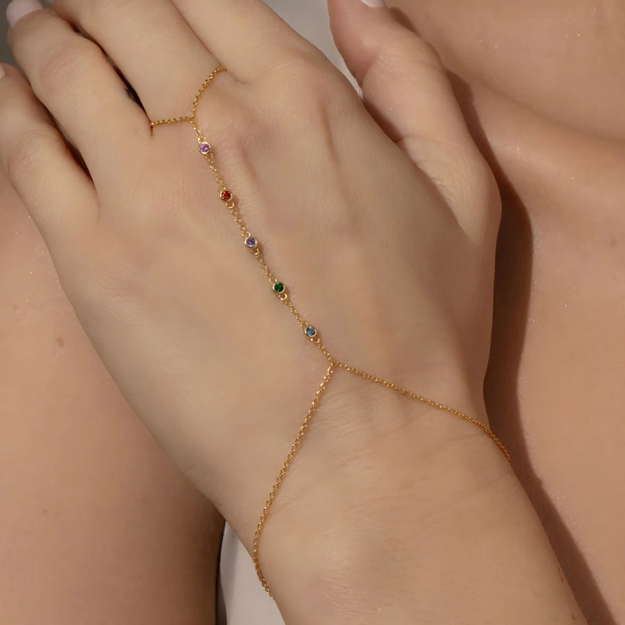 Radiant Gemstone Hand Chain