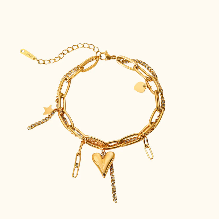 Intertwined Heart Charm Bracelet